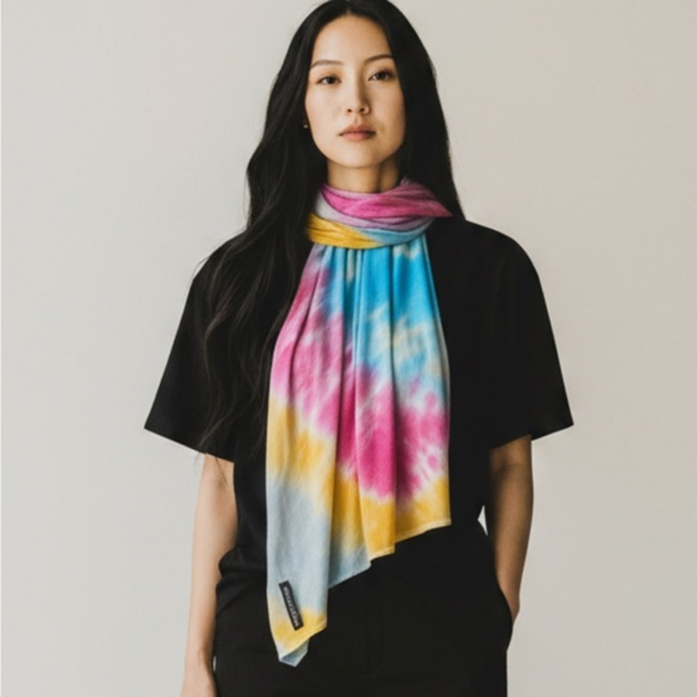 100% Cotton Hijab Colorful Tie-Dye Scarf by Modestyline Islamic Scarf Dupatta